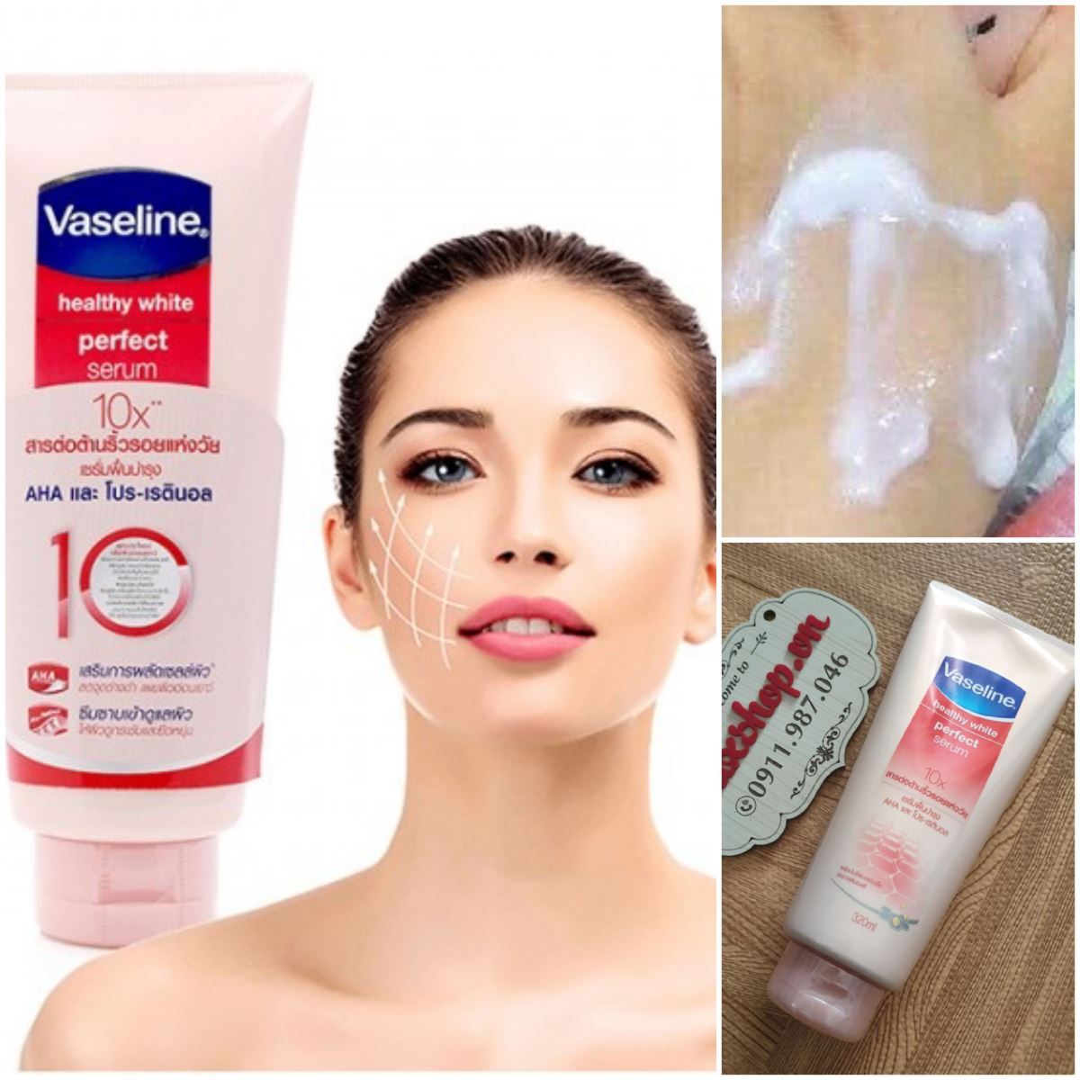 Dưỡng thể Vaseline Healthy White Perfect Serum 10X chính hãng (Thái Lan)