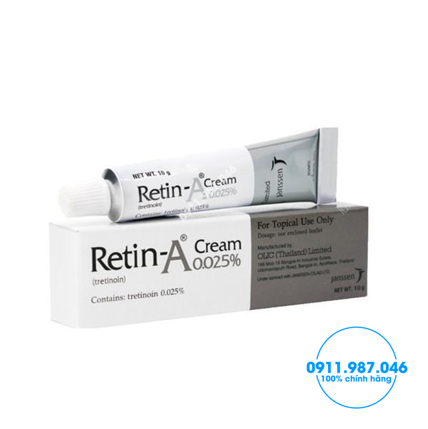 Thuốc Retin-A Cream 0.025% Tretinoin chuyên điều trị mụn bọc mụn ẩn chính hãng (Thái Lan)