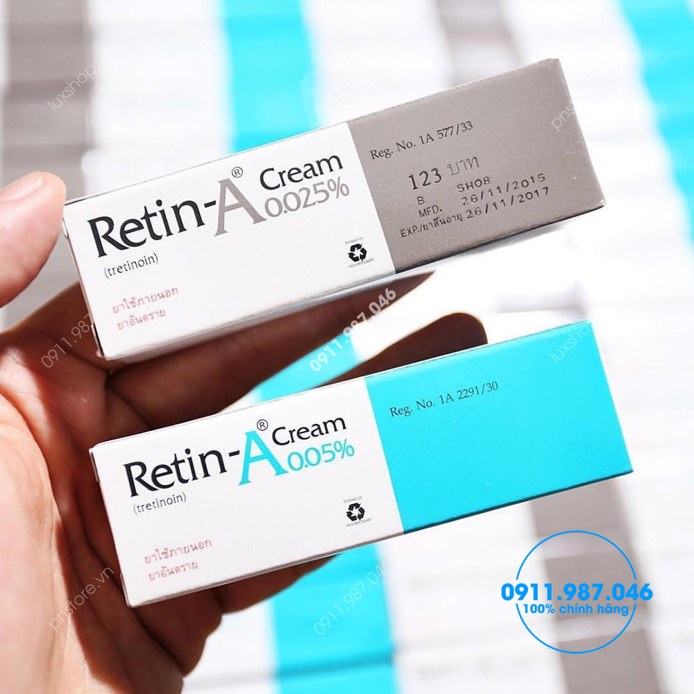 Thuốc Retin-A Cream 0.025% Tretinoin chuyên điều trị mụn bọc mụn ẩn chính hãng (Thái Lan)