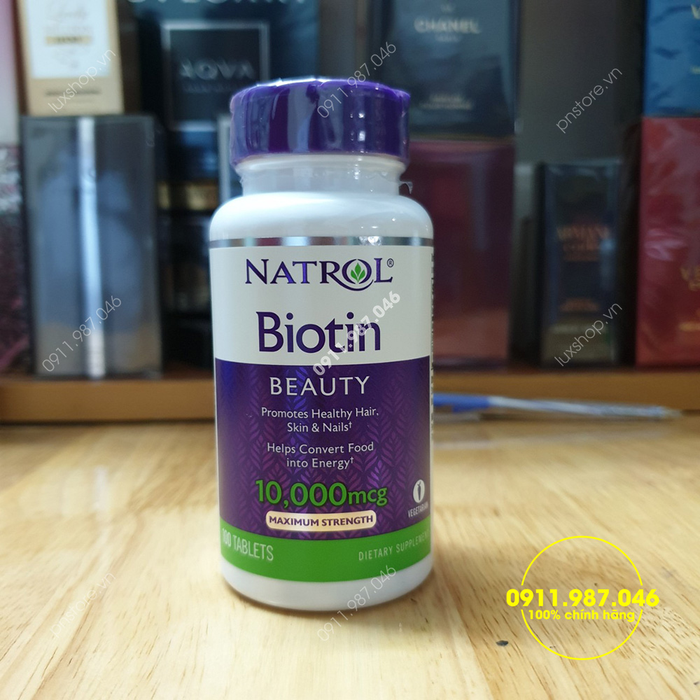Viên uống Natrol Biotin 10.000mcg 100 viên chính hãng (Mỹ)