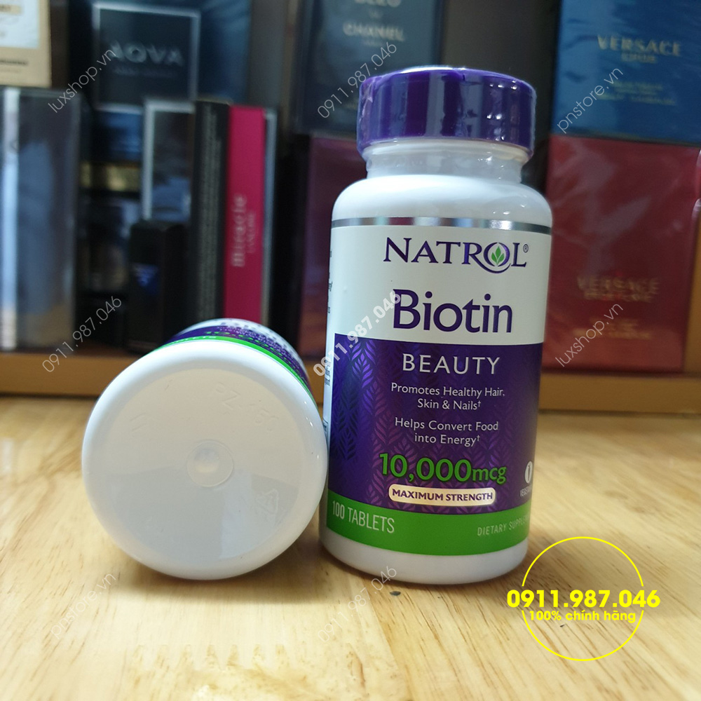 Viên uống Natrol Biotin 10.000mcg 100 viên chính hãng (Mỹ)