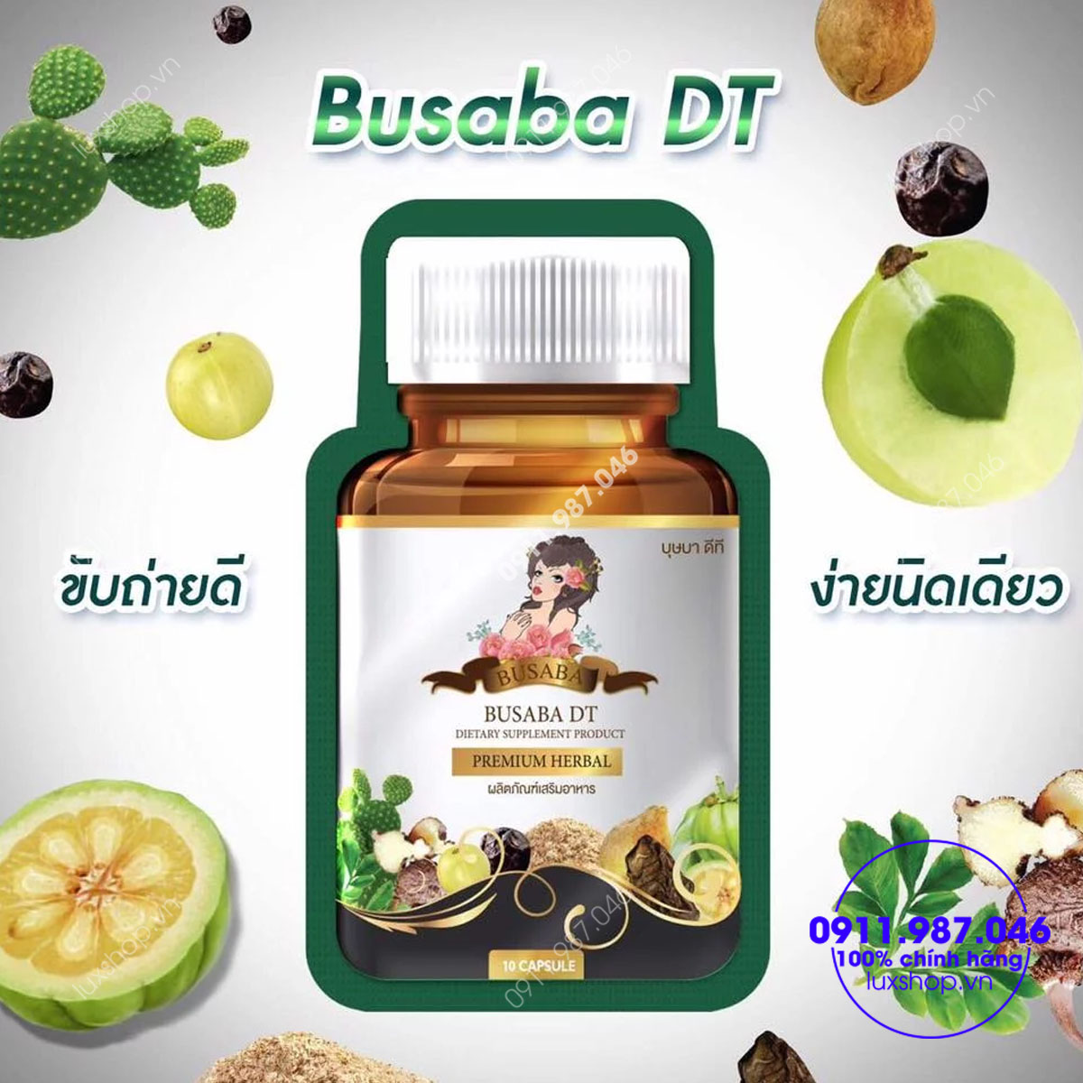 Viên uống thải độc khử mỡ giảm cân Detox Busaba DT chính hãng (Thái Lan)