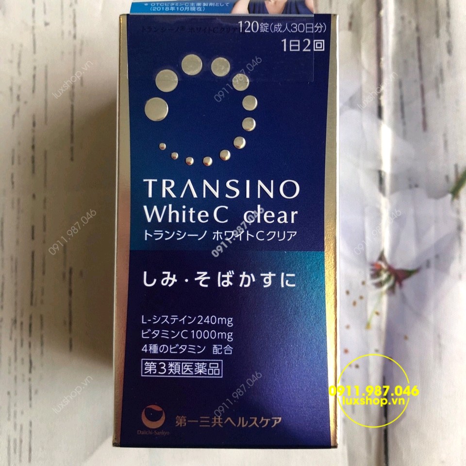 Viên uống Transino white C Clear 120 viên trị nám và tàn nhang chính hãng (Nhật) - L93193