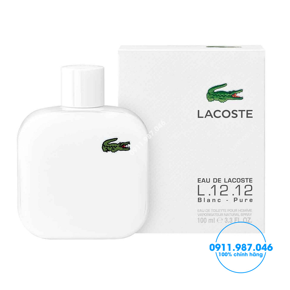 Nước hoa Eau de Lacoste L.12.12. White (Blanc) dành cho nam chính hãng (Pháp)