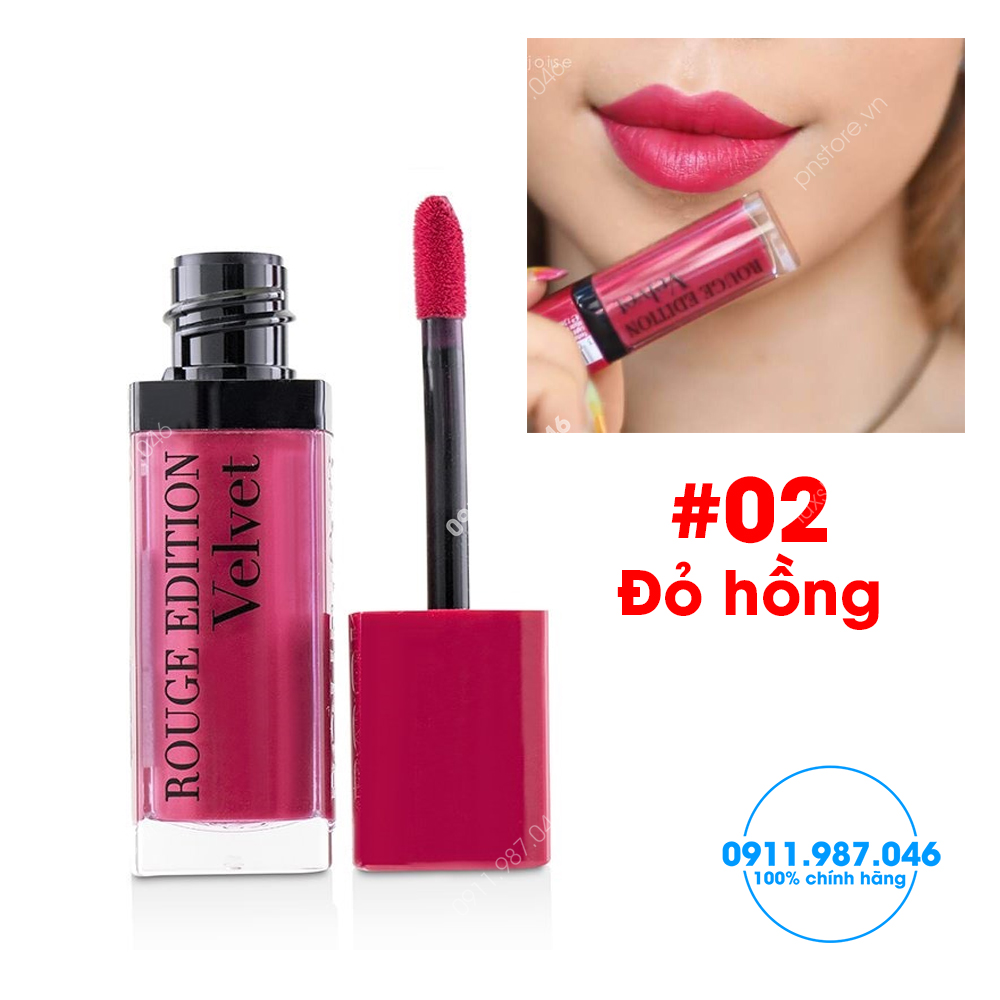 Son môi Bourjois Rouge Edition Velvet 02 màu đỏ hồng chính hãng (Pháp) - L6840