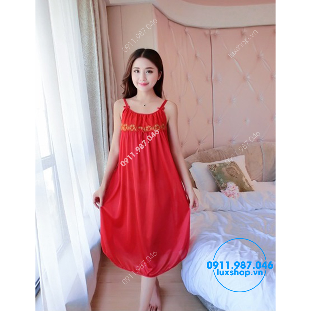 Đầm ngủ 2 dây Viscose cao cấp dễ thương phong cách Hàn Quốc - L50575