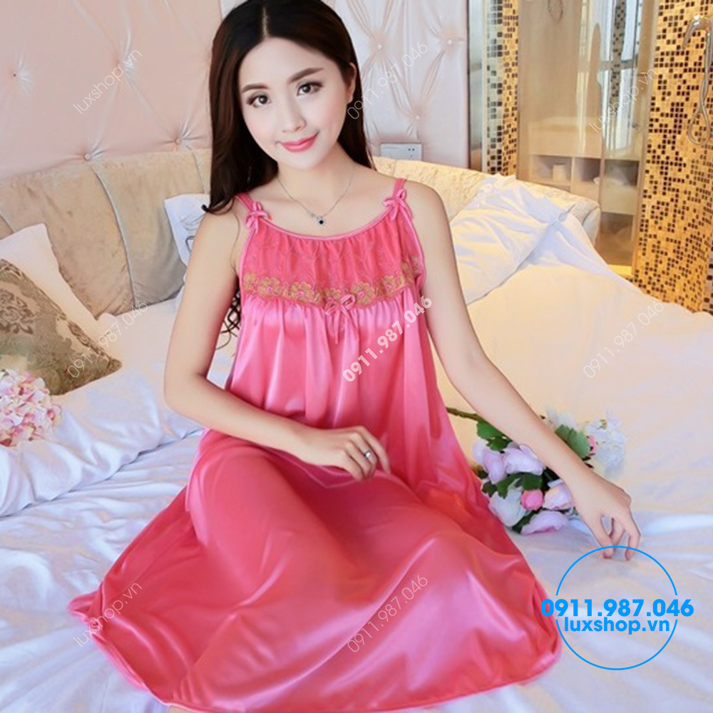 Đầm ngủ 2 dây Viscose cao cấp dễ thương phong cách Hàn Quốc - L50575