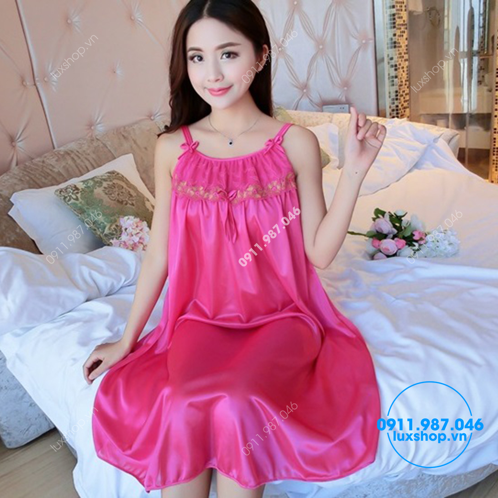 Đầm ngủ 2 dây Viscose cao cấp dễ thương phong cách Hàn Quốc - L50575