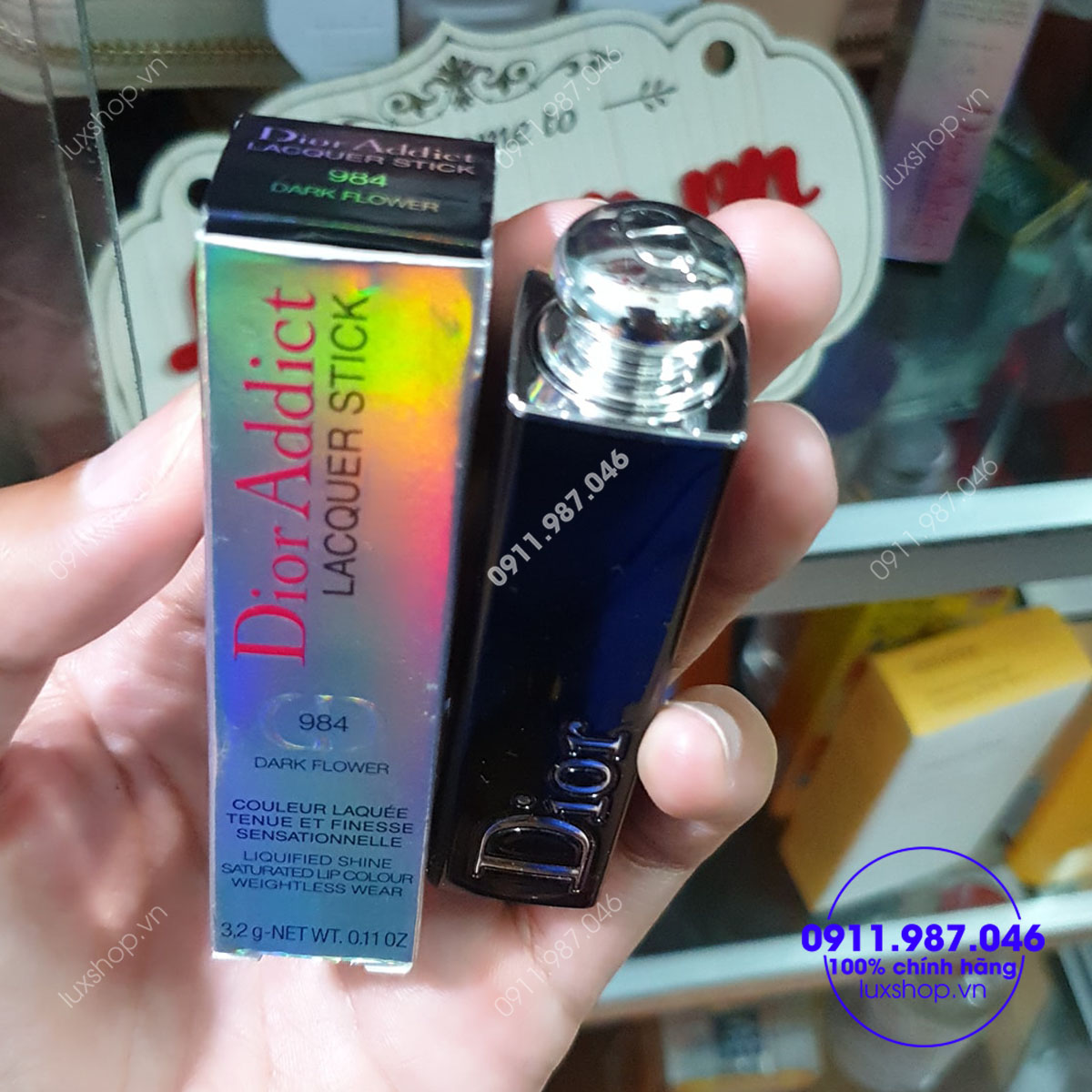Son dưỡng Dior 984 Dark Flower đỏ mận chính hãng (Pháp)