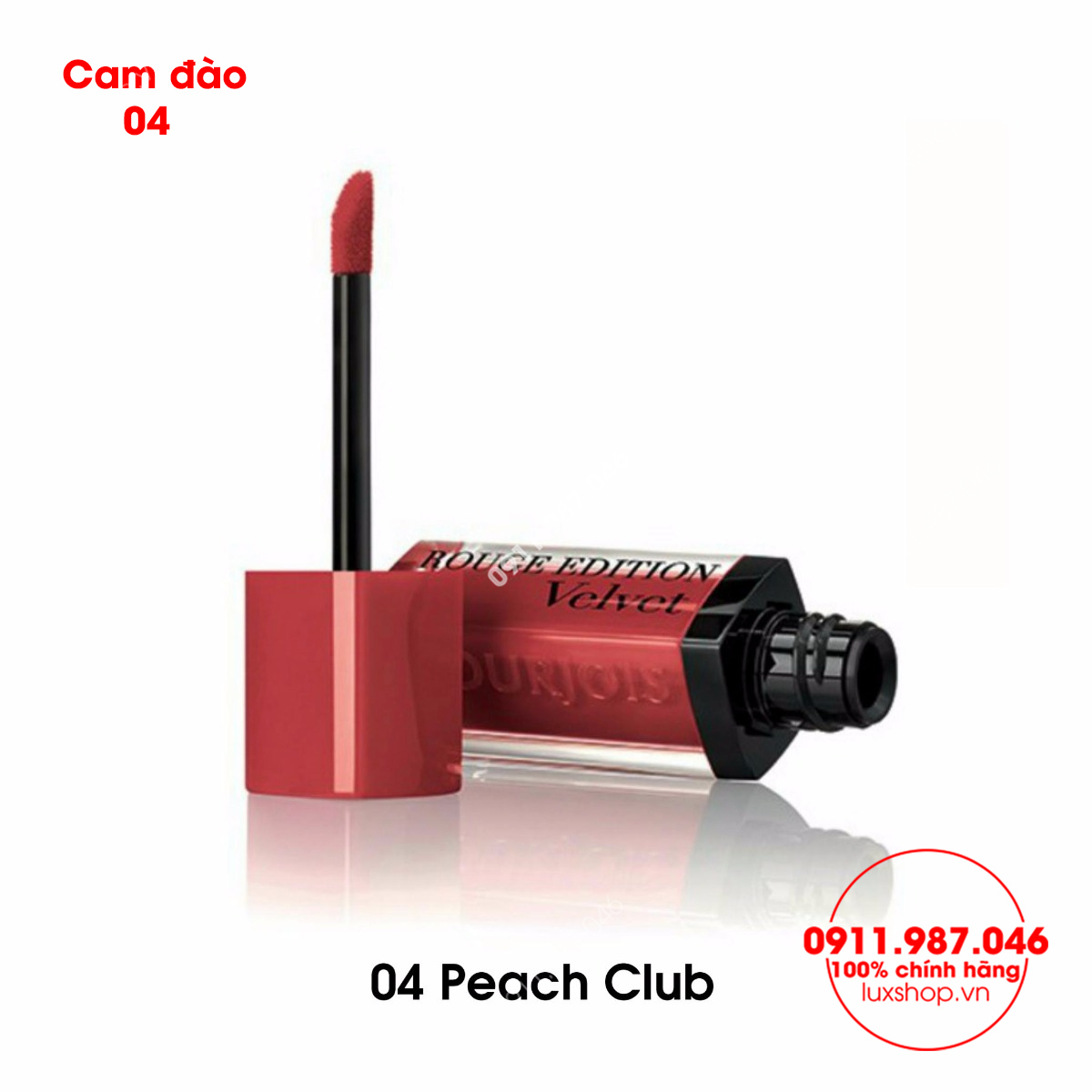 Son môi Bourjois Rouge Edition Velvet #04 cam đào Peach Club chính hãng (Pháp)