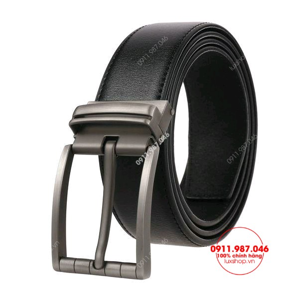 Thắt lưng nam da bò cao cấp đầu xám mờ - L150