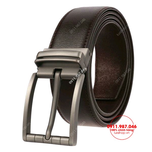 Thắt lưng nam da bò cao cấp đầu xám mờ - L150