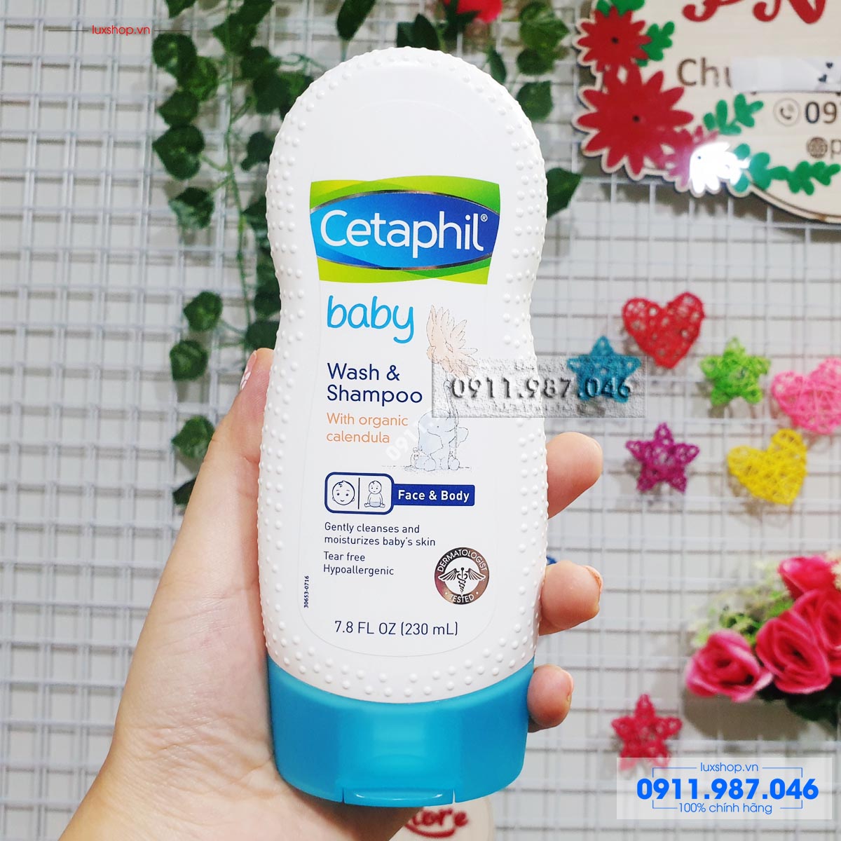 Cetaphil Baby Gentle Wash & Shampoo Face & Body 230ml tắm gội toàn thân cho bé chính hãng (Canada)