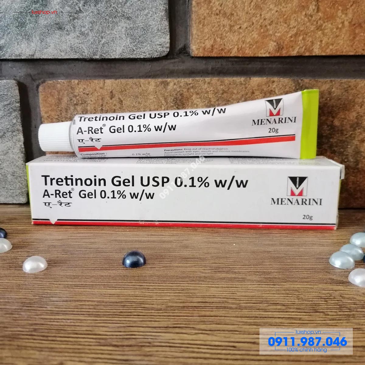 Tretinoin trị mụn và chống lão hóa Gel USP Aret 0.1% Menarini chính hãng (Ấn Độ)