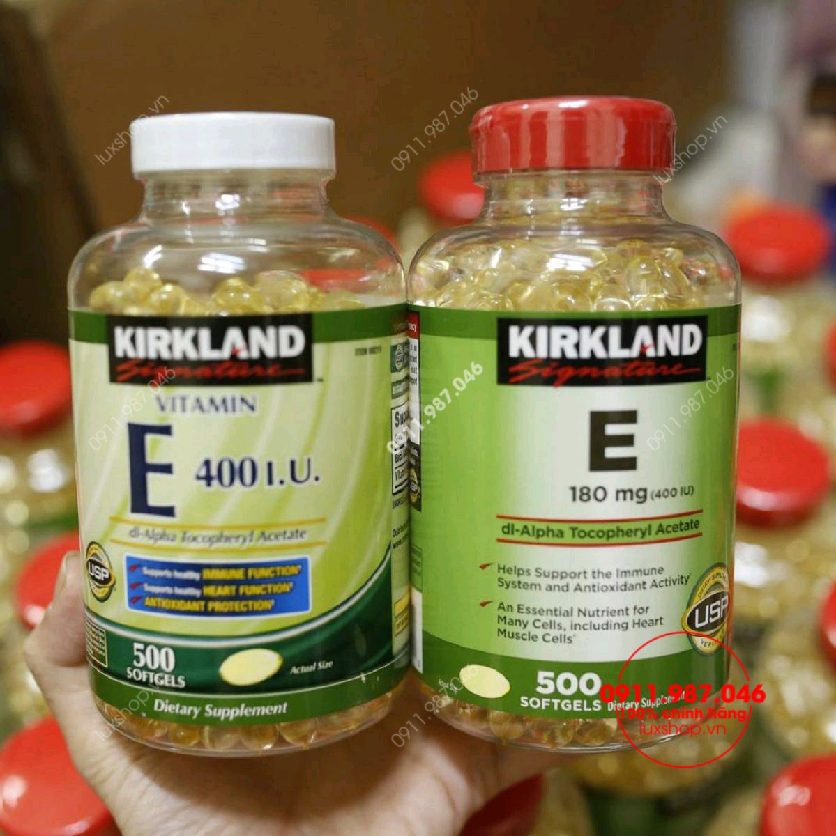 Viên uống Kirkland Vitamin E 400 IU 500 viên đẹp da chống lão hóa chính hãng (Mỹ)