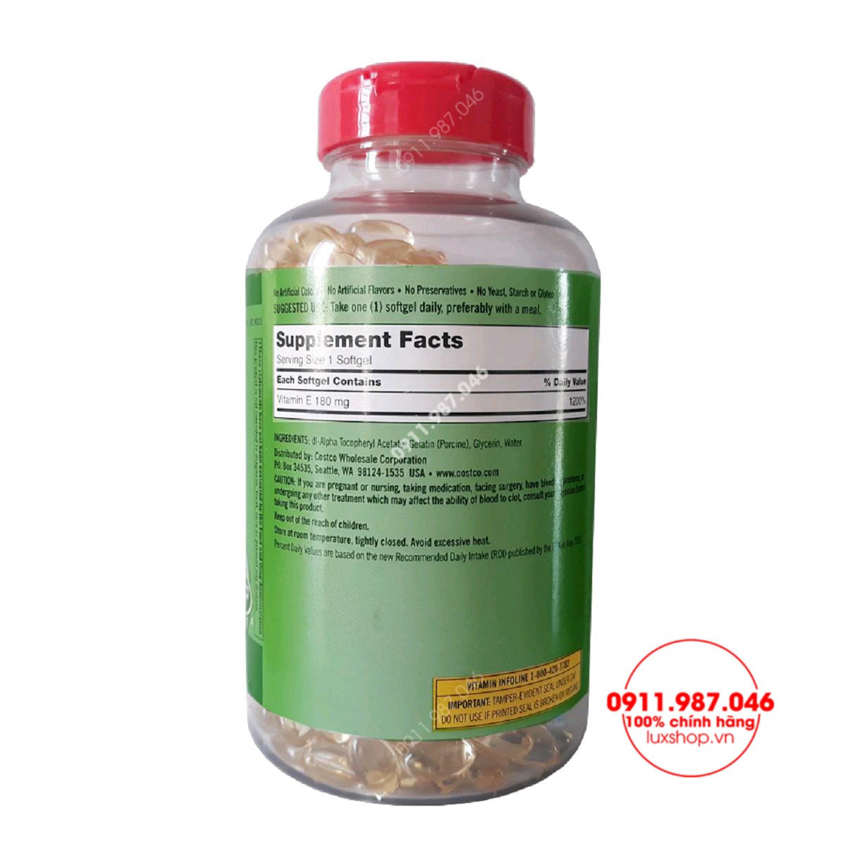 Viên uống Kirkland Vitamin E 400 IU 500 viên đẹp da chống lão hóa chính hãng (Mỹ)