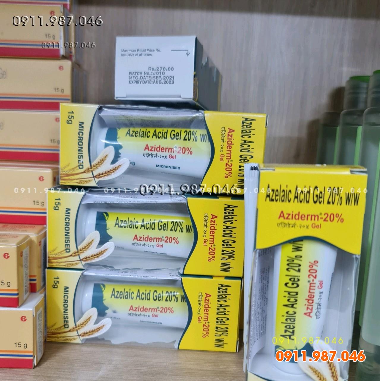 Aziderm Azelaic 20% trị mụn, giảm thâm, thu nhỏ chân lông - PN102201