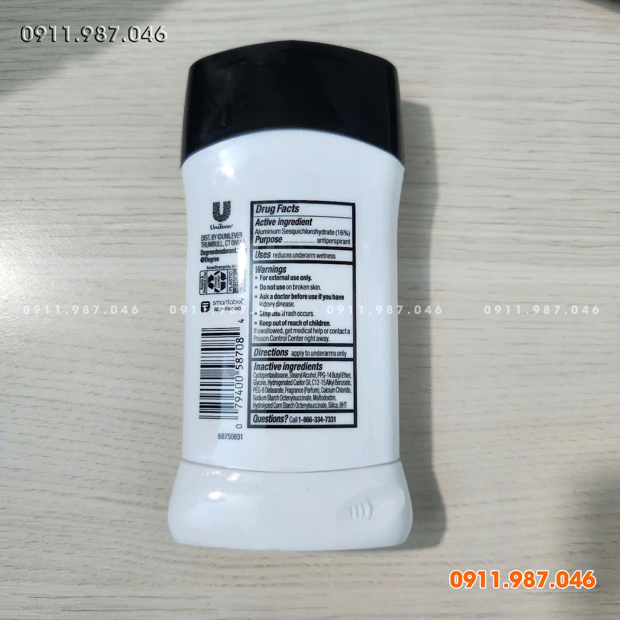 Lăn khử mùi nam Degree Ultraclear Black White chính hãng - LS102280
