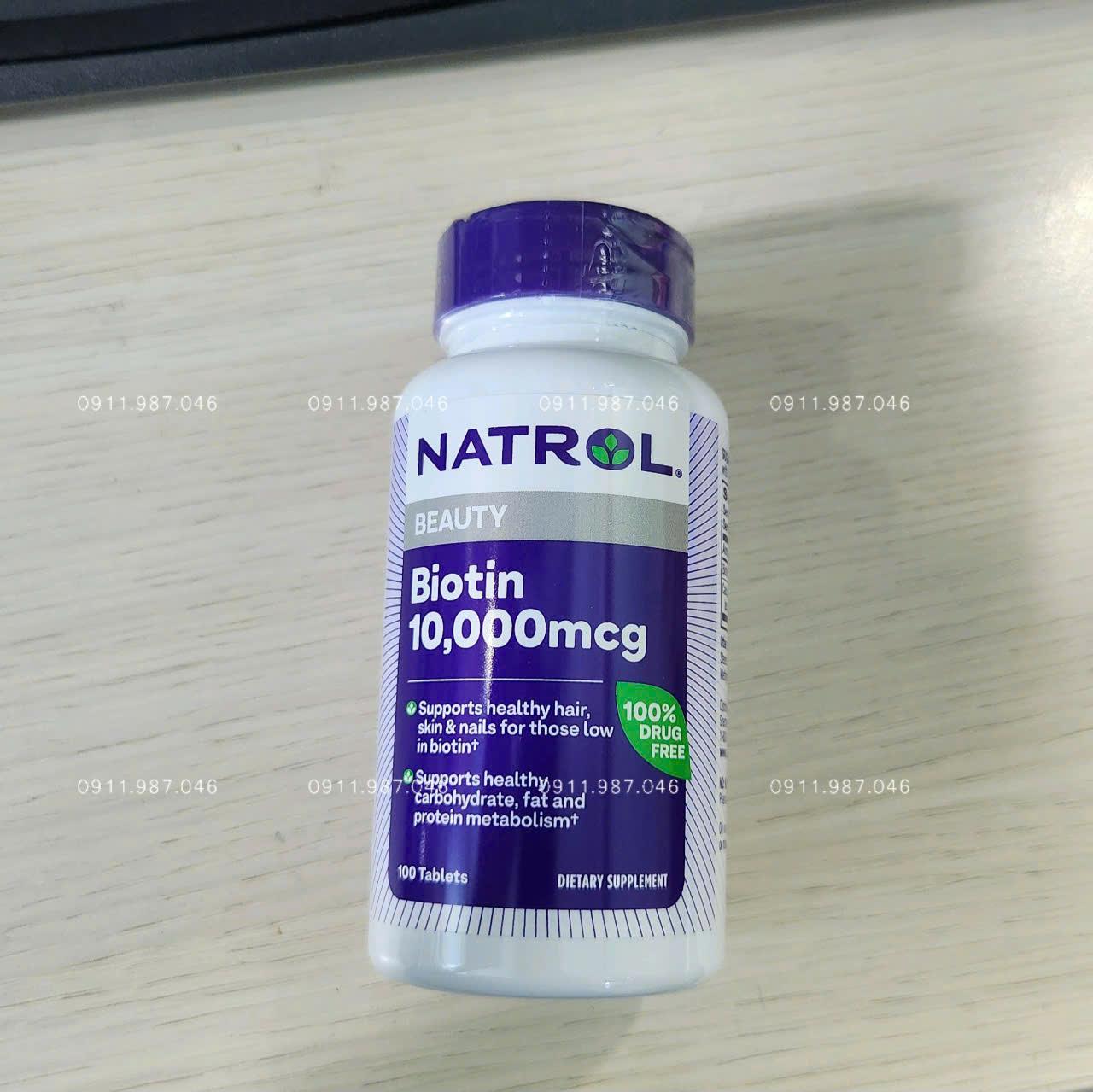 [100v] Natrol Biotin 10000mcg chính hãng (Mỹ) - PN102069