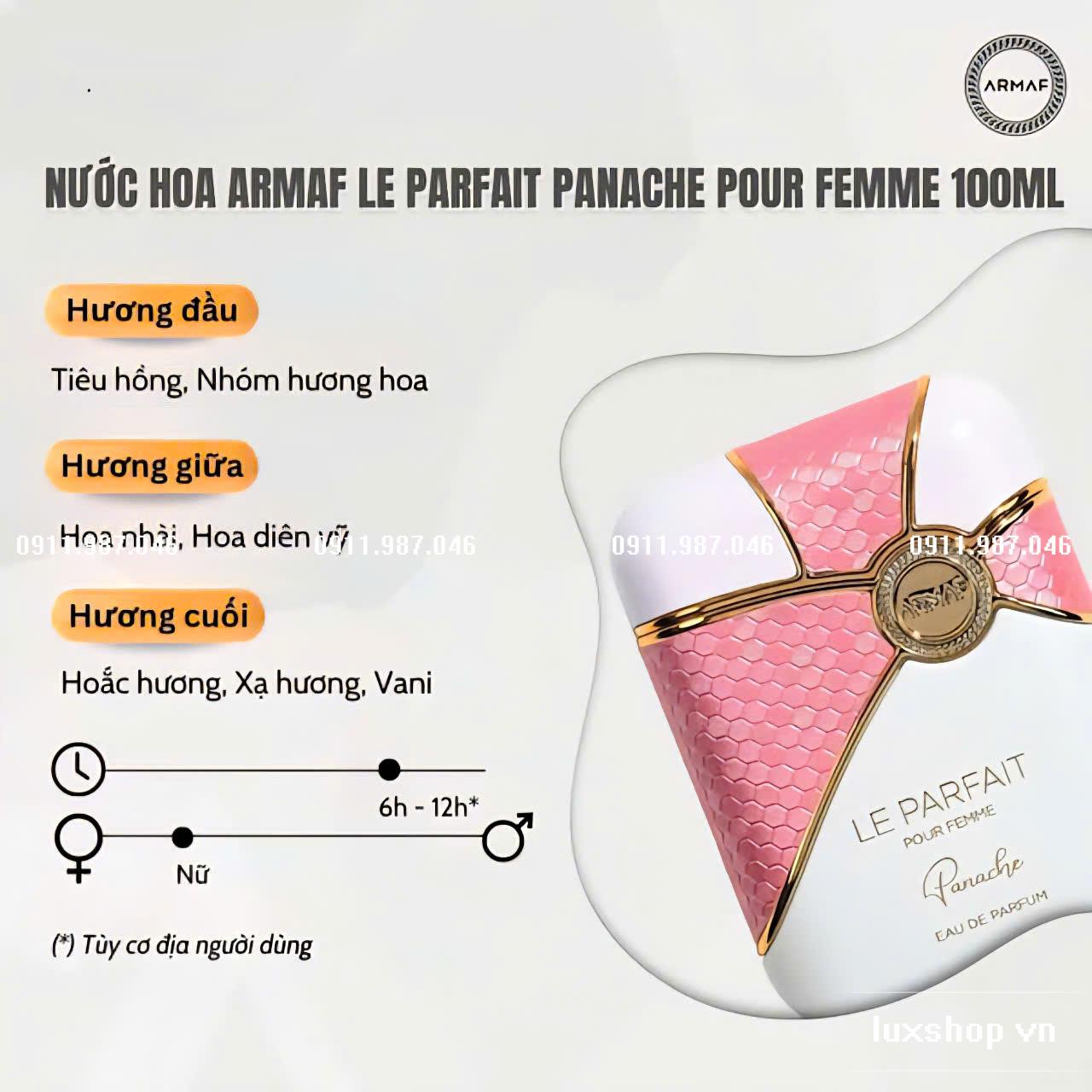 Nước hoa nữ Armaf Panache Le Parfrait Pour Femme EDP 100ml chính hãng - LS102285