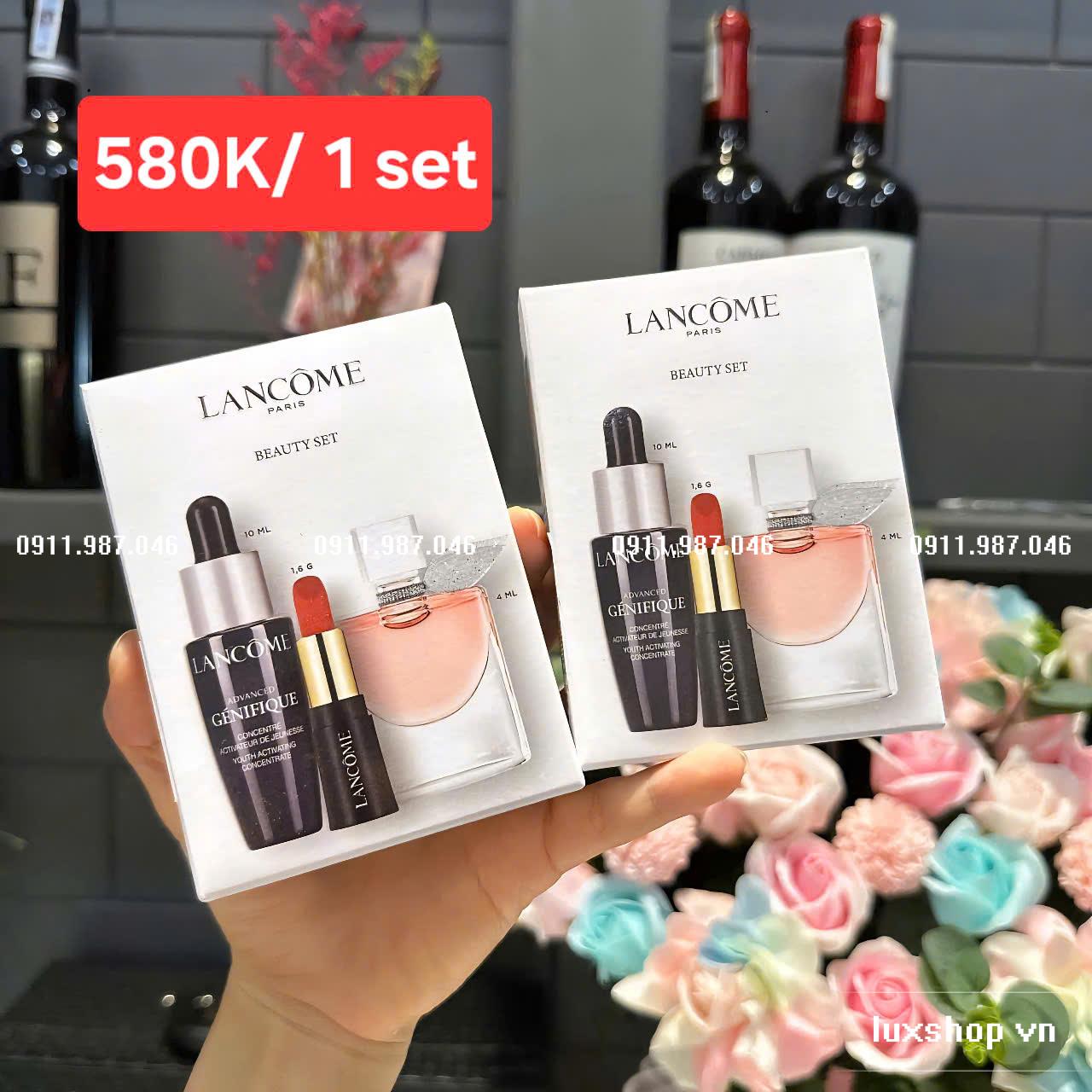 set-lancome-beauty-3sp-nuoc-hoa-4ml-la-vie-est-belle-serum-tre-hoa-advanced-genifique-concentrate-10ml-son-mini-505-adoration-16g-do-cam