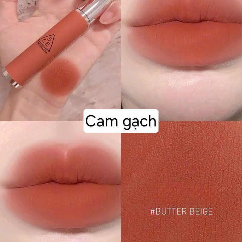 Son kem lì 3CE Butter Beige màu cam gạch (dòng Hazy lip 2023) chính hãng - LX102229