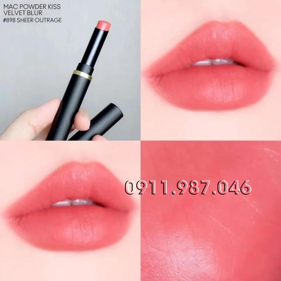 [Cây cao 2023] Son MAC Slim Stick 898 Sheer Outrage màu Hồng Đào chính hãng - PN102193