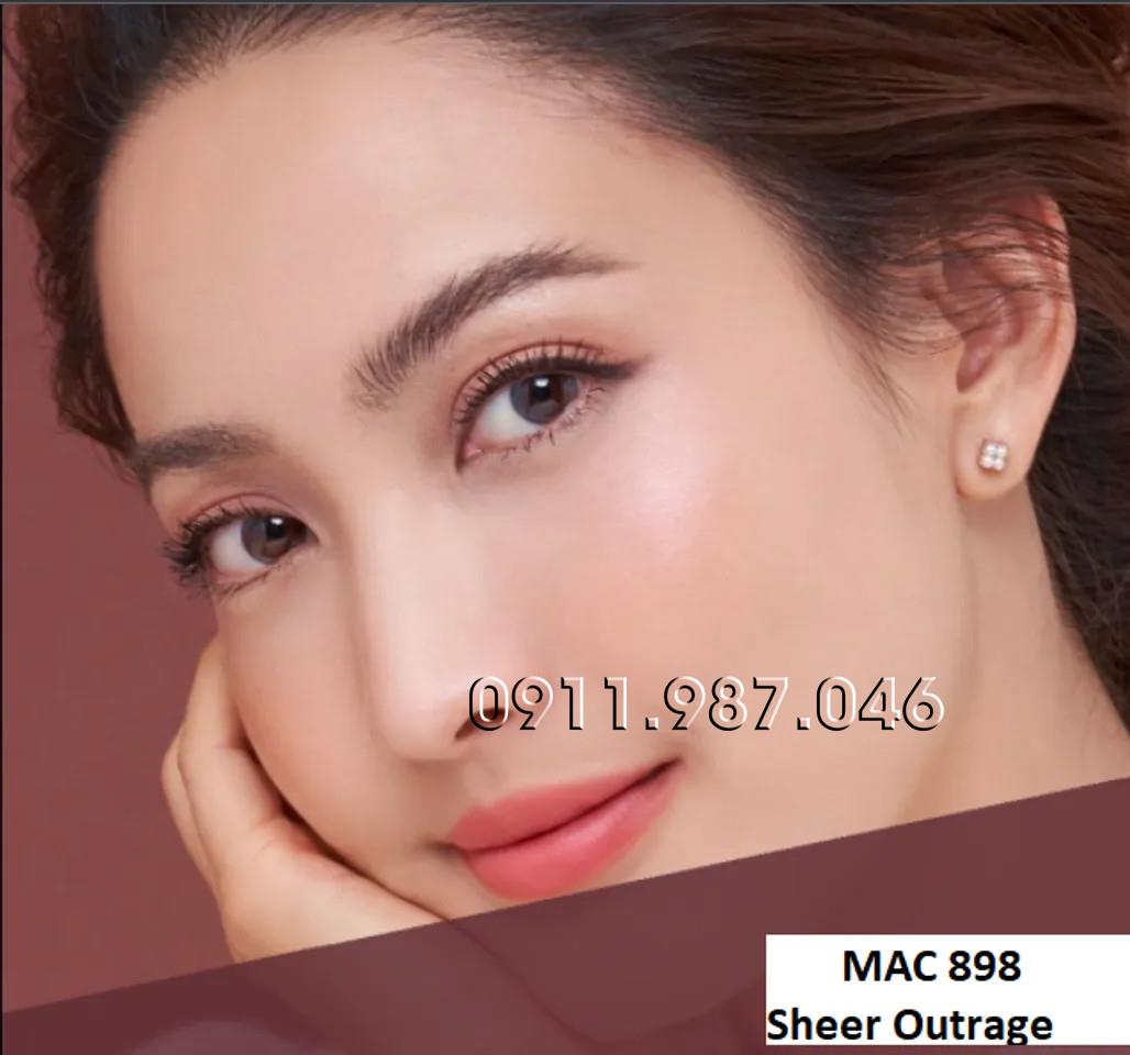 [Cây cao 2023] Son MAC Slim Stick 898 Sheer Outrage màu Hồng Đào chính hãng - PN102193