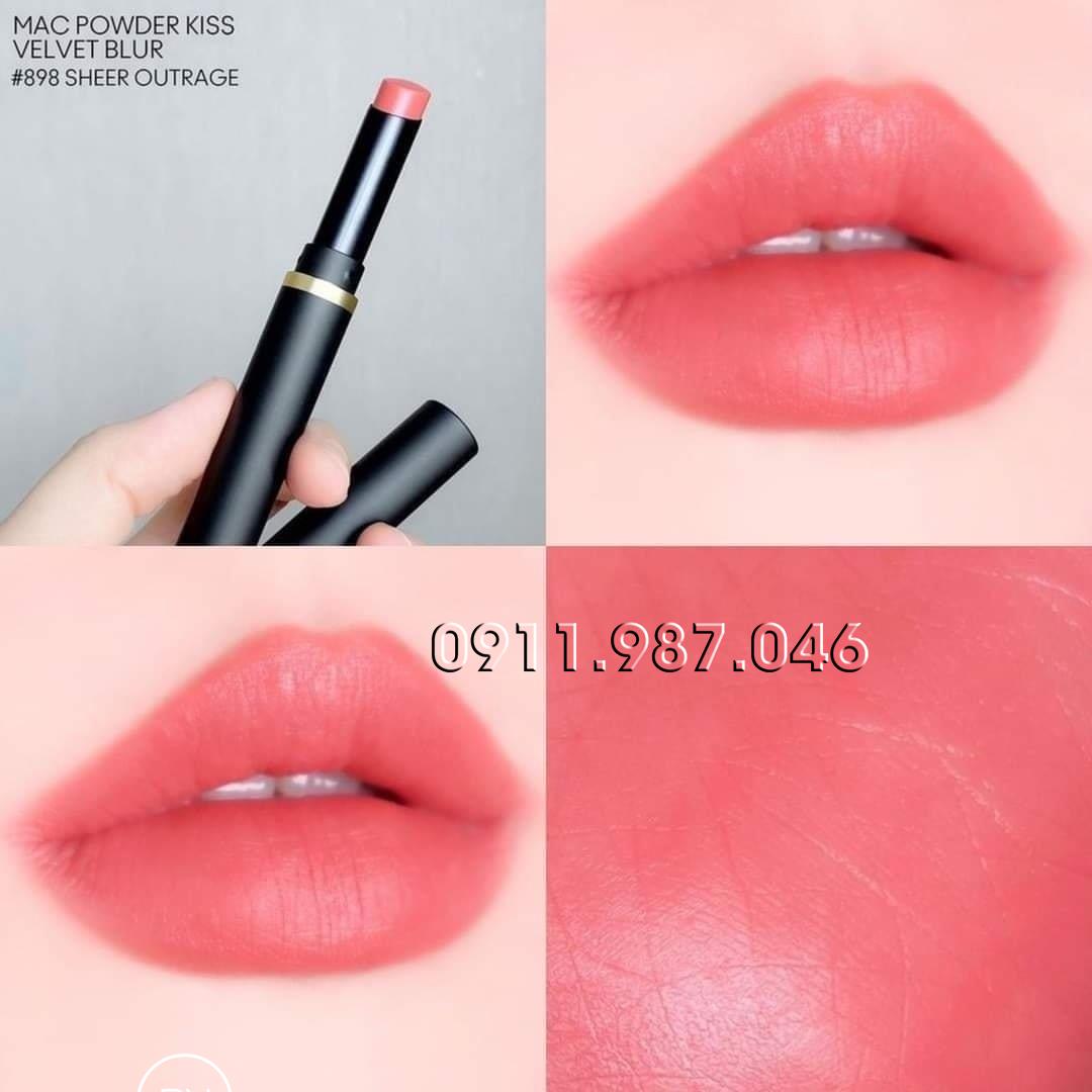 [Cây cao 2023] Son MAC Slim Stick 898 Sheer Outrage màu Hồng Đào chính hãng - PN102193