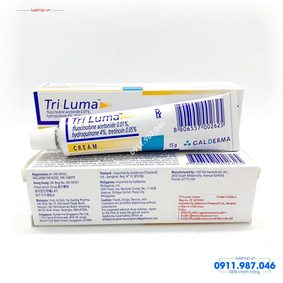 Thuốc Galderma Tri Luma Cream 15g trị thâm nám đốm nâu chính hãng (Mỹ)