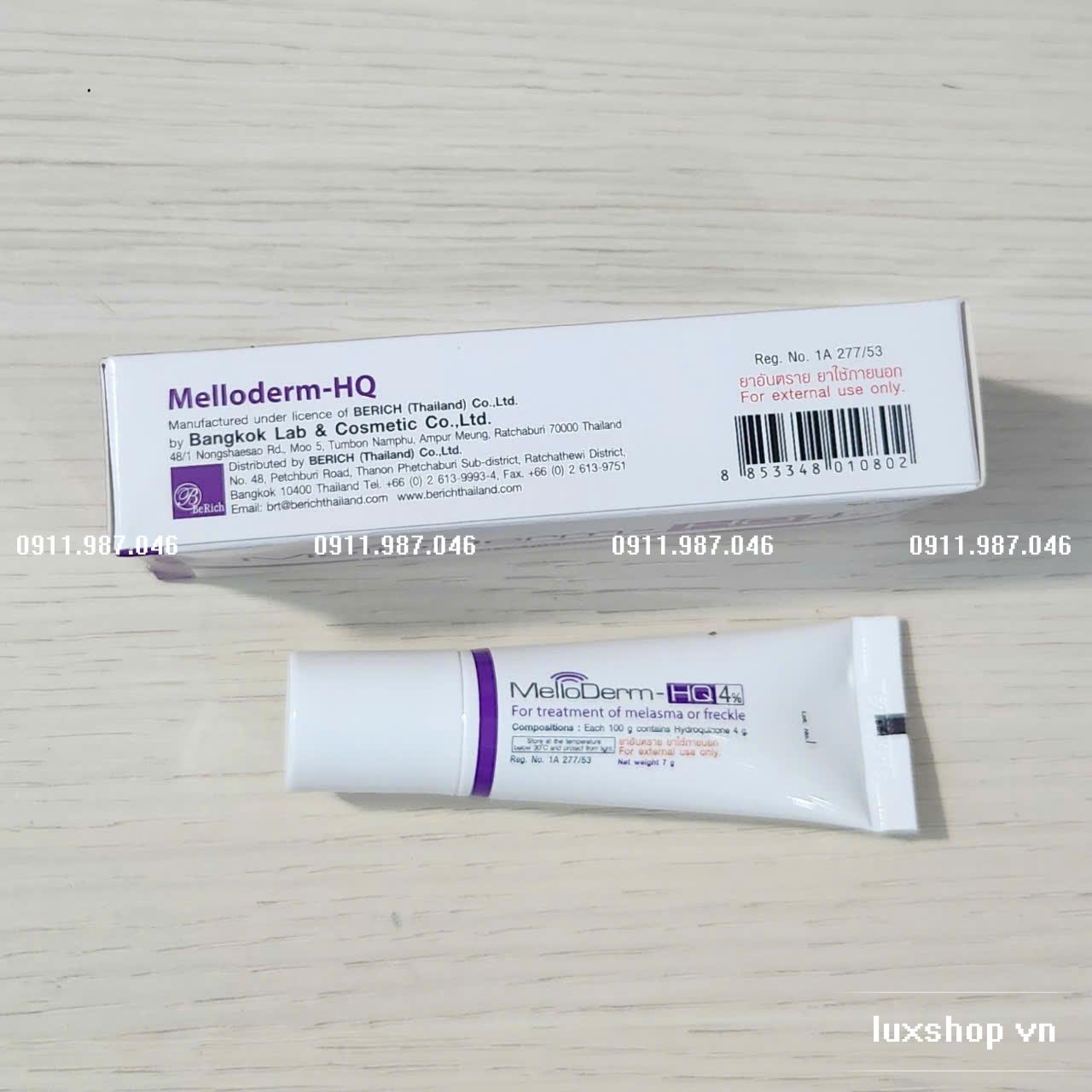 Thuốc MelloDerm HQ 4% chuyên điều trị nám tàn nhang đồi mồi chính hãng (Thái Lan)