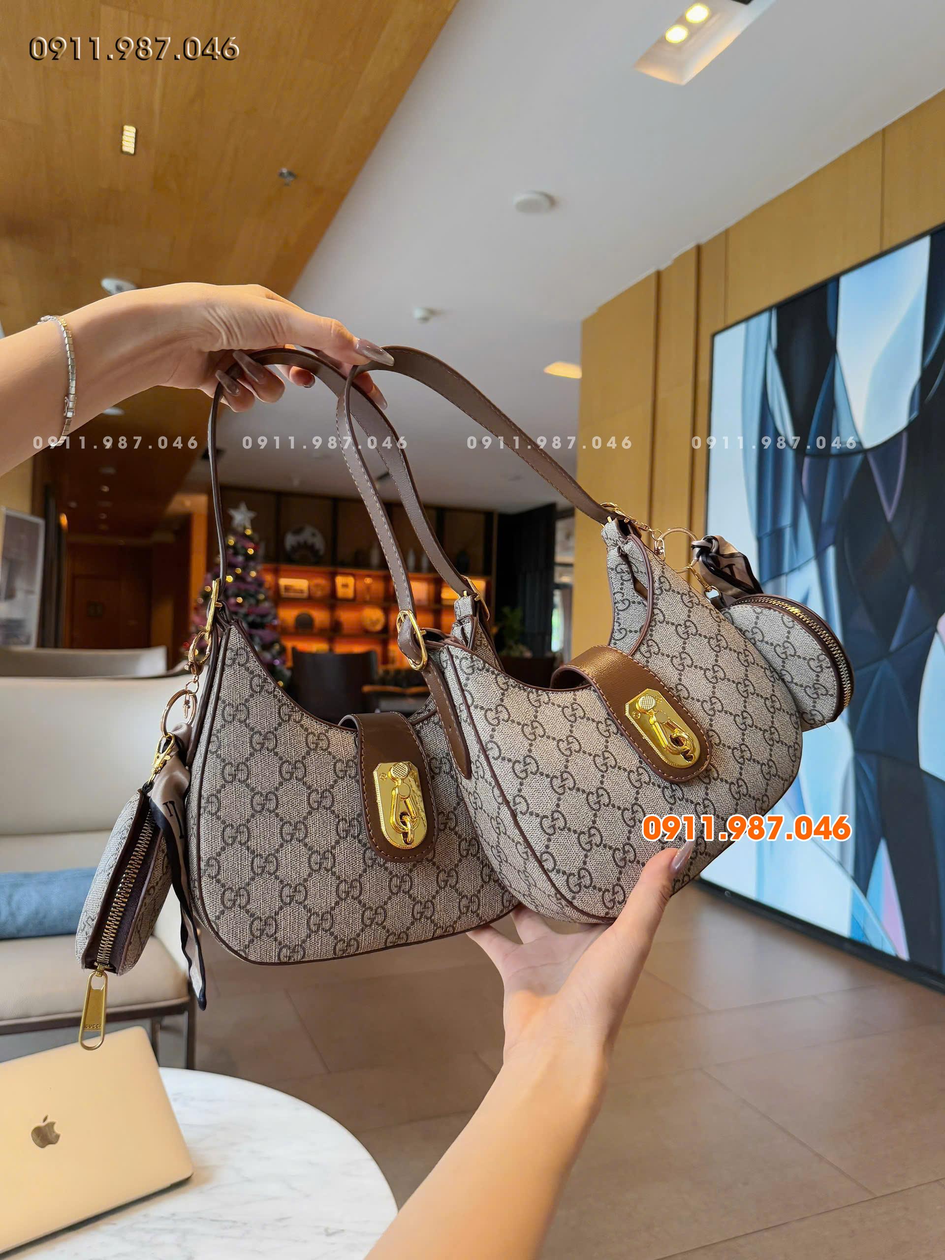 [22cm] Túi xách nữ Gucci kẹp nách đeo chéo hot tred kèm ví nhỏ đi làm đi chơi sang trọng - MYN102233