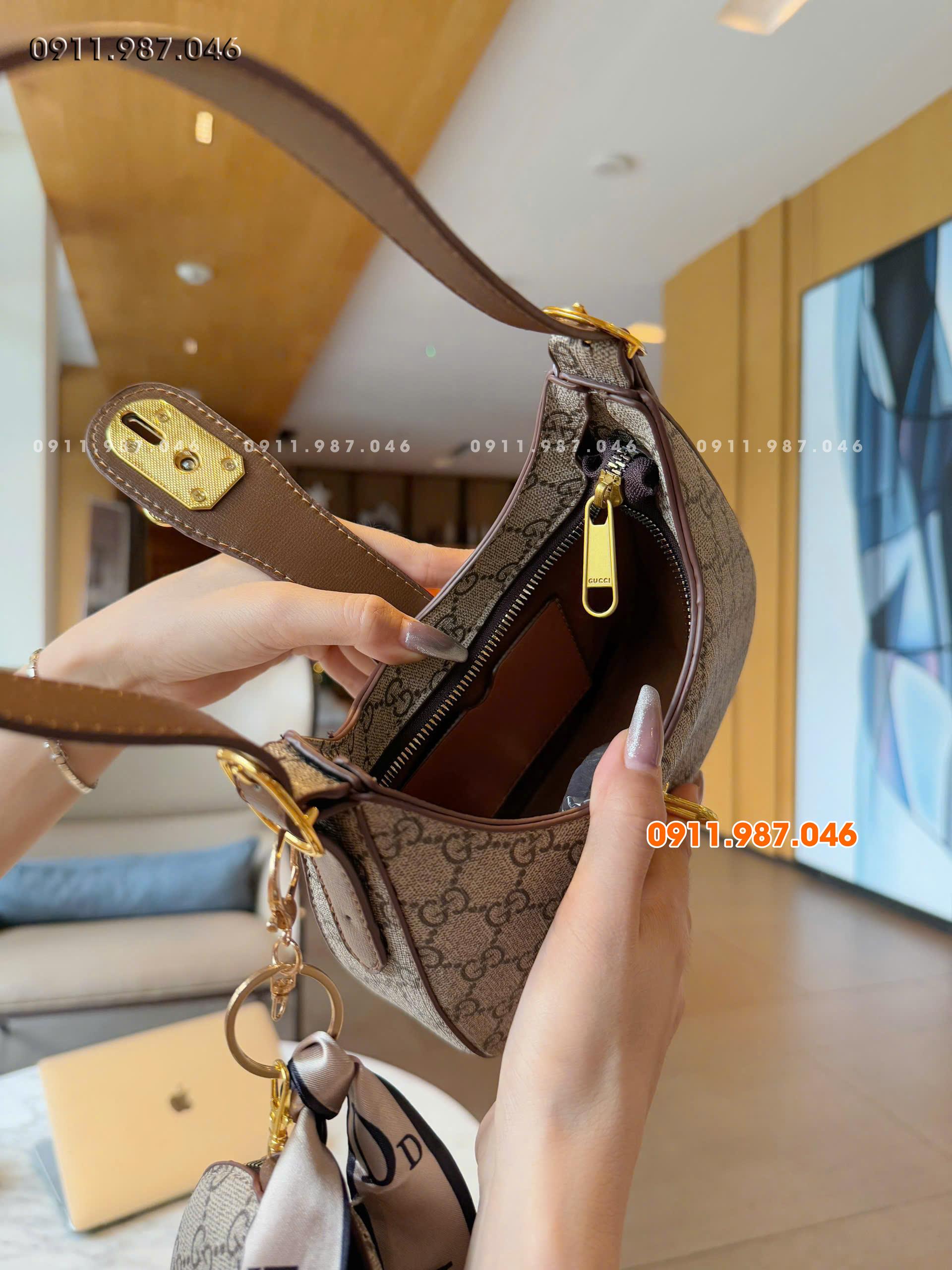 [22cm] Túi xách nữ Gucci kẹp nách đeo chéo hot tred kèm ví nhỏ đi làm đi chơi sang trọng - MYN102233