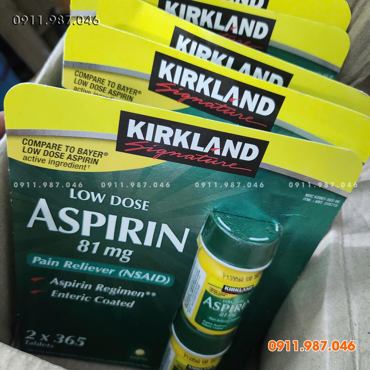 [1/2027] Viên uống ngừa đột quỵ Kirkland Aspirin 81mg chính hãng Mỹ (Set 2 lọ x 365 viên) - PN44098