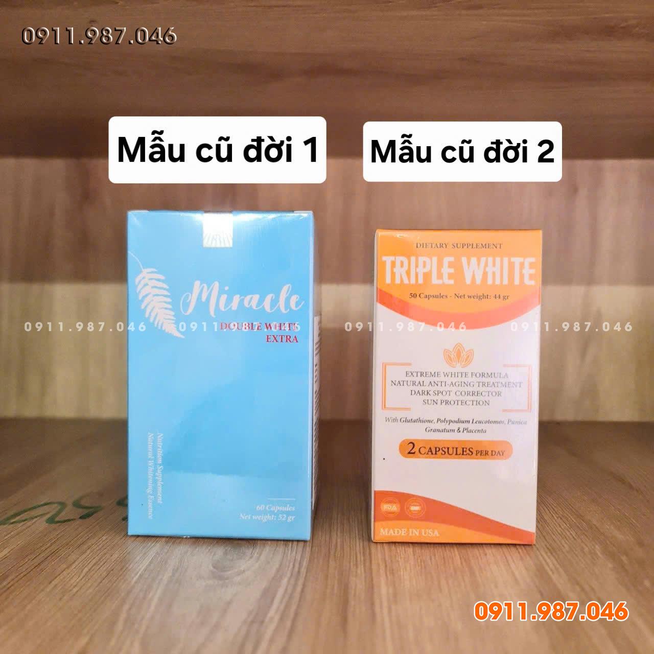 Viên uống trắng da Miracle Superior Double White Extra 60 viên mẫu mới chính hãng (Mỹ)