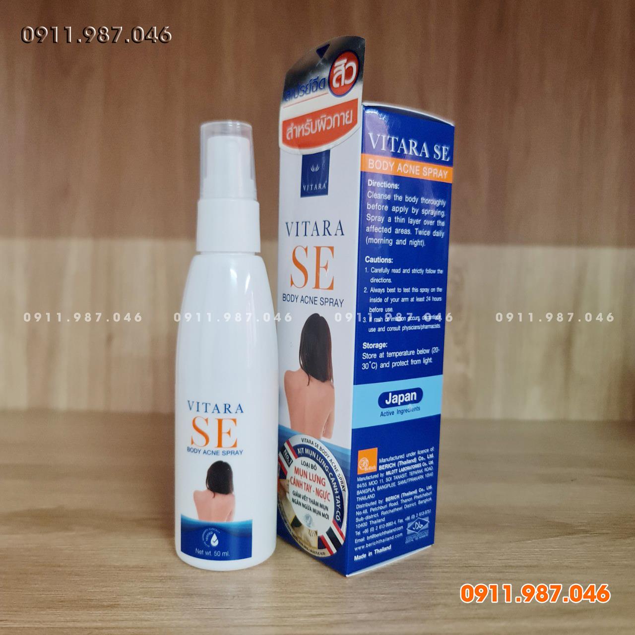  Xịt trị mụn lưng Vitara SE Body Acne Spray 50ml chính hãng (Thái Lan)