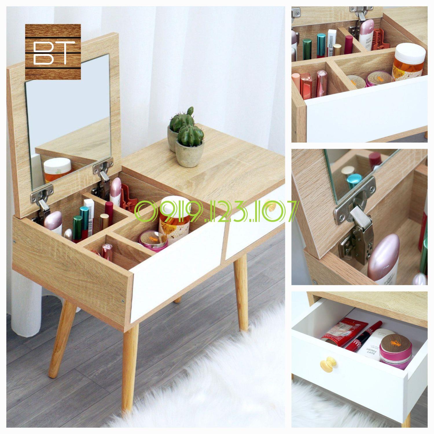 ban-trang-diem-ngoi-bet-guong-gap-mini-xinh-xan-de-thuong-bt143